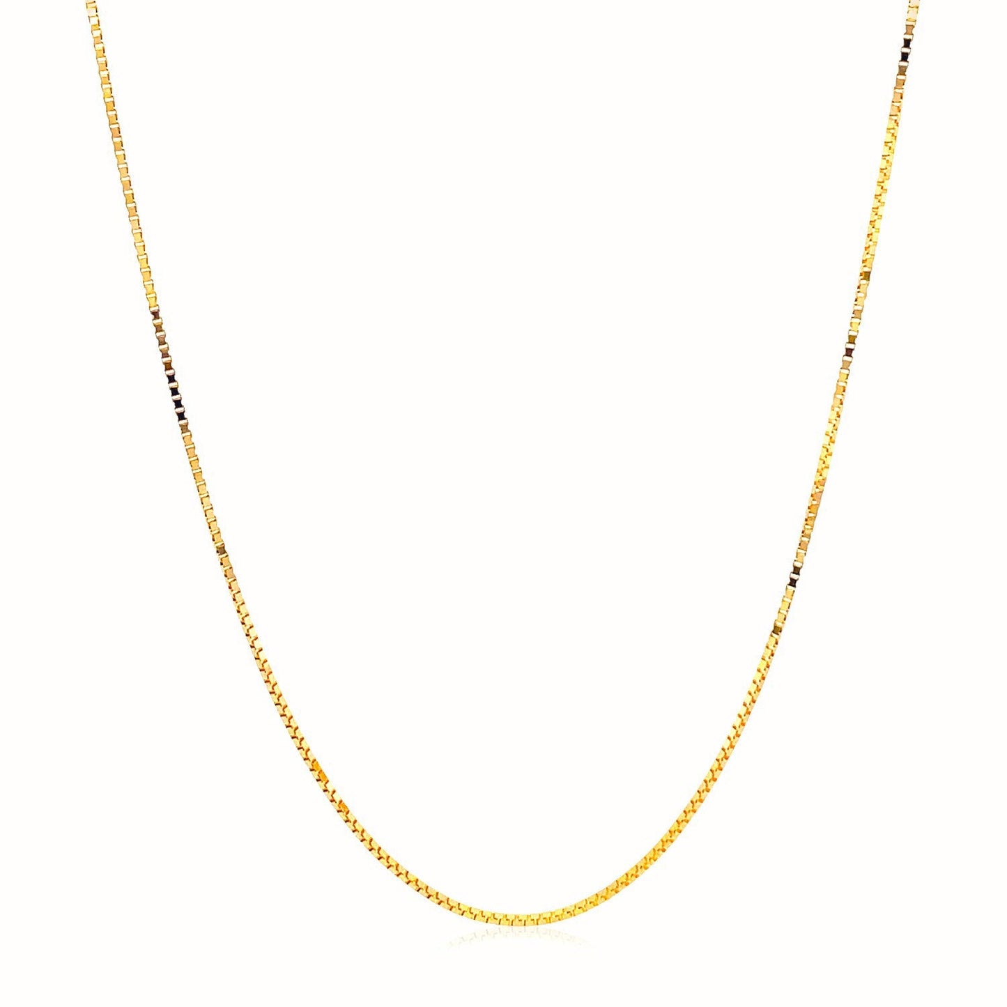 Chaîne en boîte ajustable en or jaune 14 carats - 0,7 mm