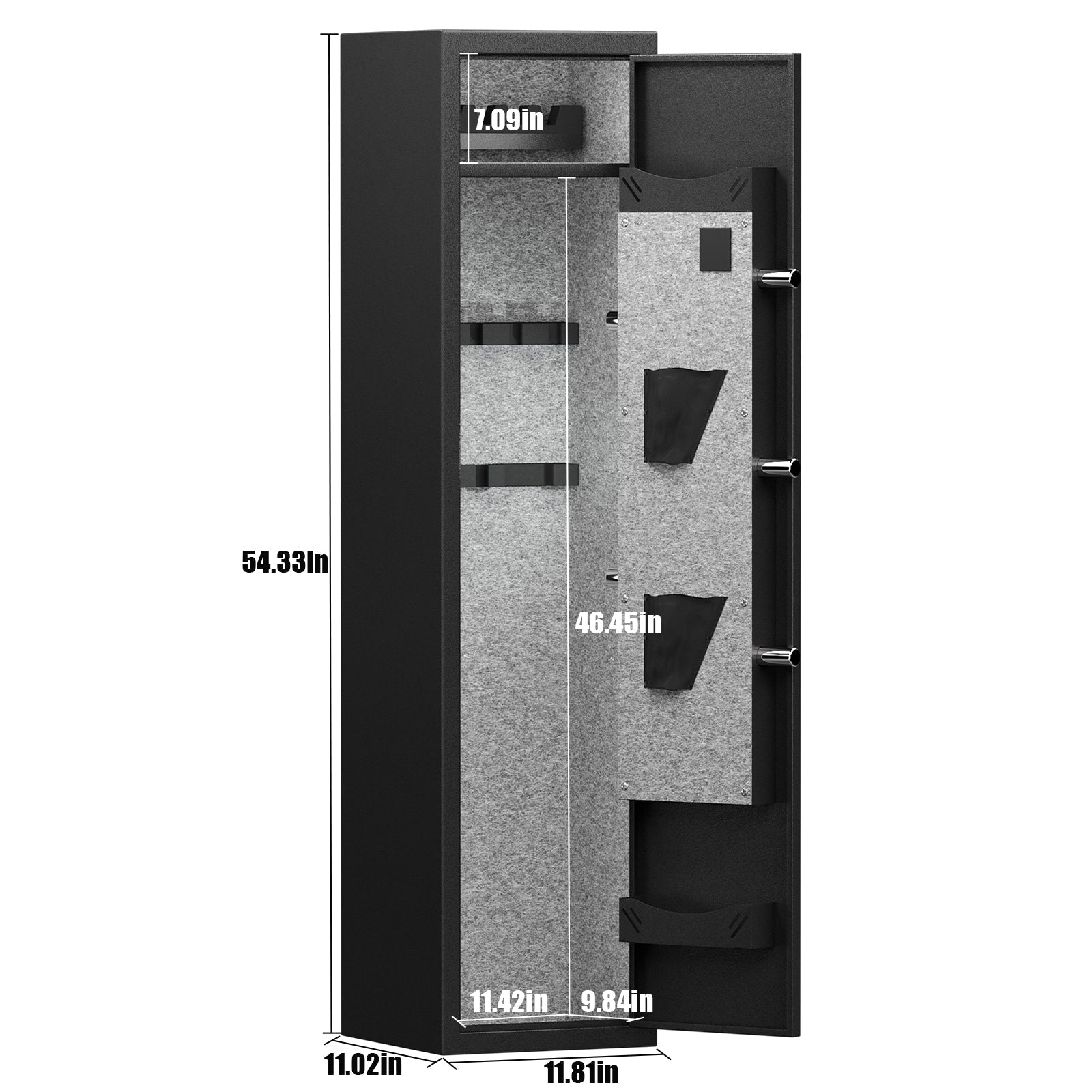 3-4 rifle and handgun safes, quick fingerprint with detachable rack and 2 adjustable gun slots - Korvel