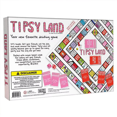 Tipsy Land Drinking Games: Interactive game for adult girls' nights, bachelorette & Halloween parties. For 2 - 8 players. - Korvel