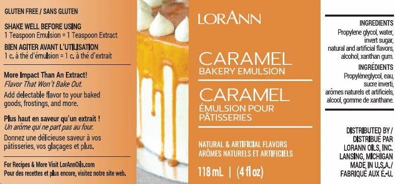Emulsión de Caramelo para Repostería LorAnn Oils, 4 fl. oz