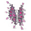 Broche Papillon en Or Blanc 18K avec Diamants et Gemmes