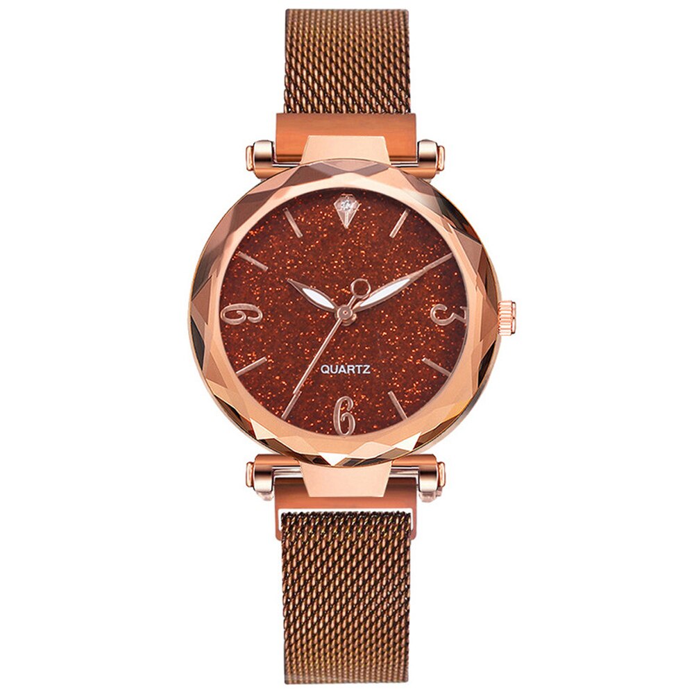 Rose Gold Women Watch Top Brand Luxury Magnetic Starry Sky Lady Wrist Watch Mesh Female Clock For Dropship relogio feminino - Korvel