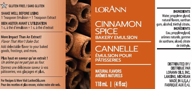 Emulsión de Especias de Canela de LorAnn Oils, 4 fl. oz