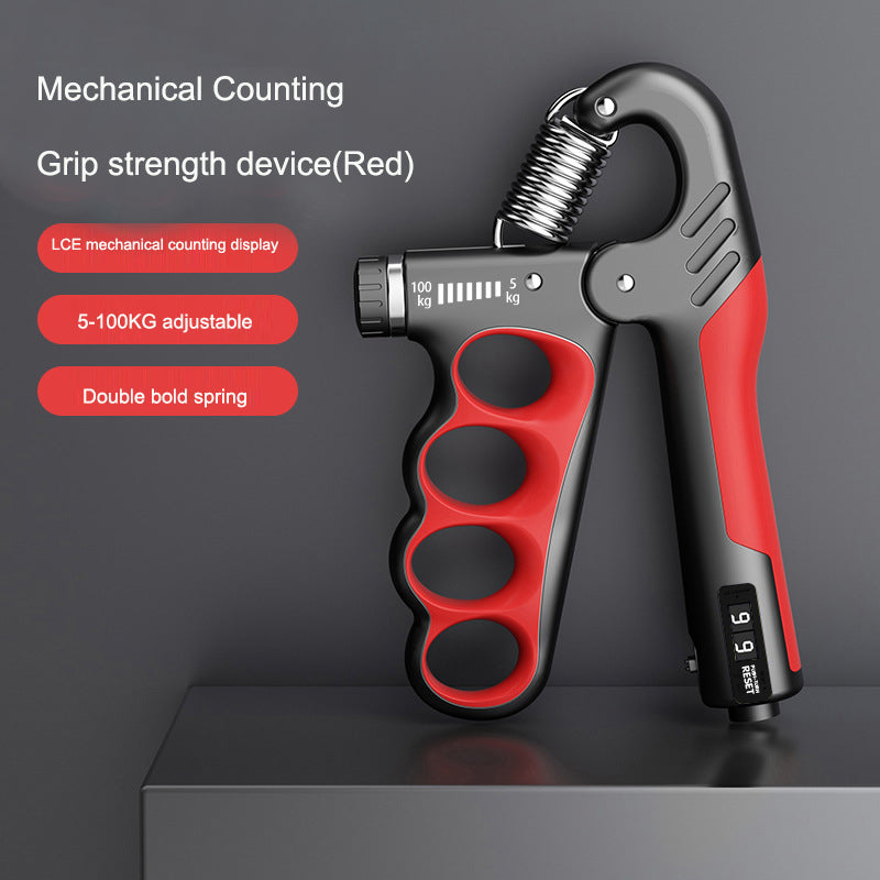 Adjustable Grip Strength Gauge Counting Type Spring Grip Strength Gauge Handshake Holder - Korvel