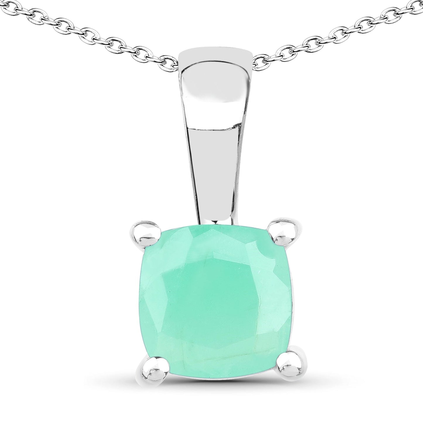 Pendentif élégant en émeraude et rubis de 1,80 carat en argent sterling