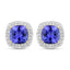 5.98 Carat Genuine Tanzanite and White Diamond Earrings in 14K Gold