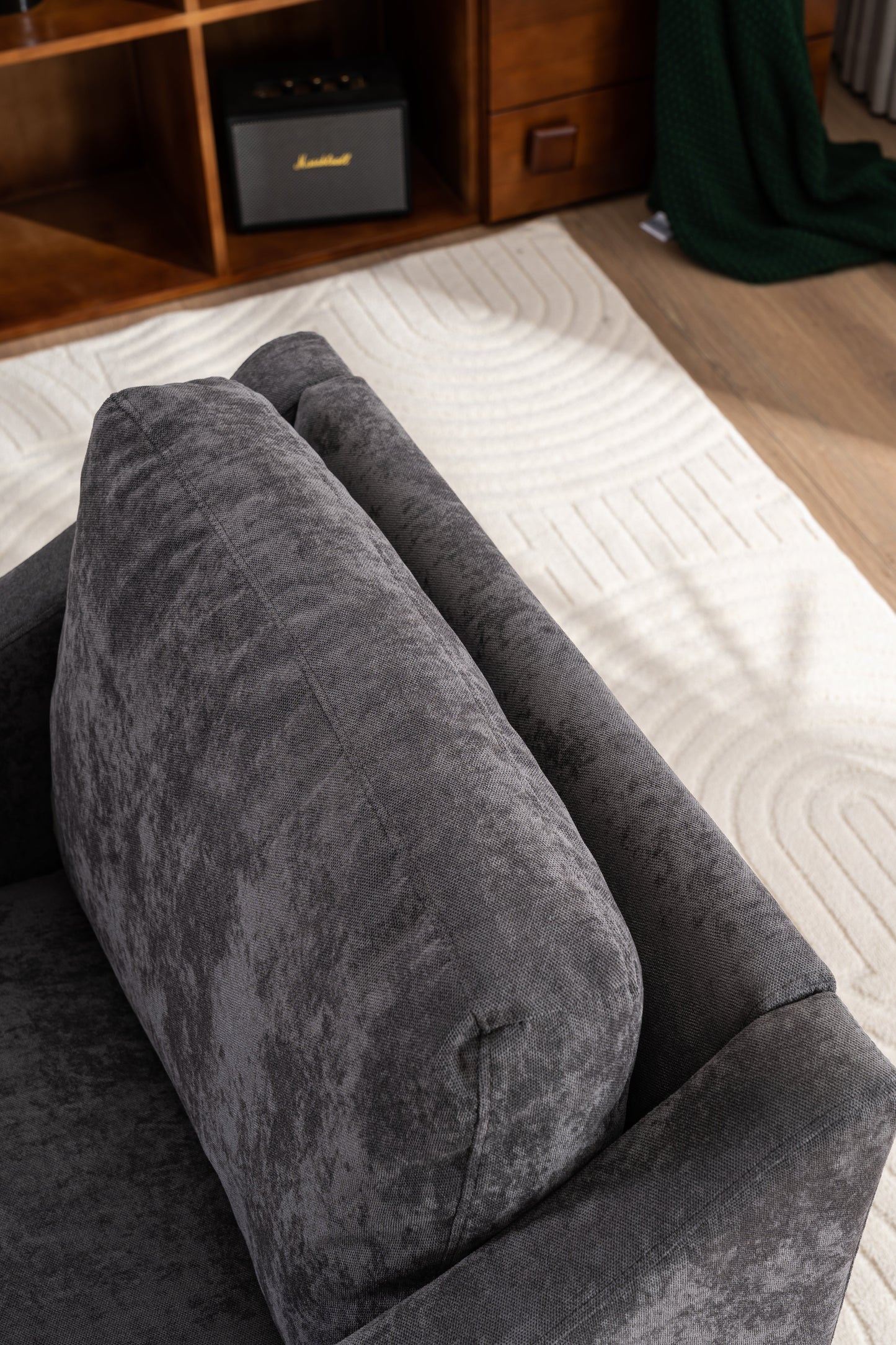 Fauteuil pivotant large avec coussin doux - Fauteuil moderne gris