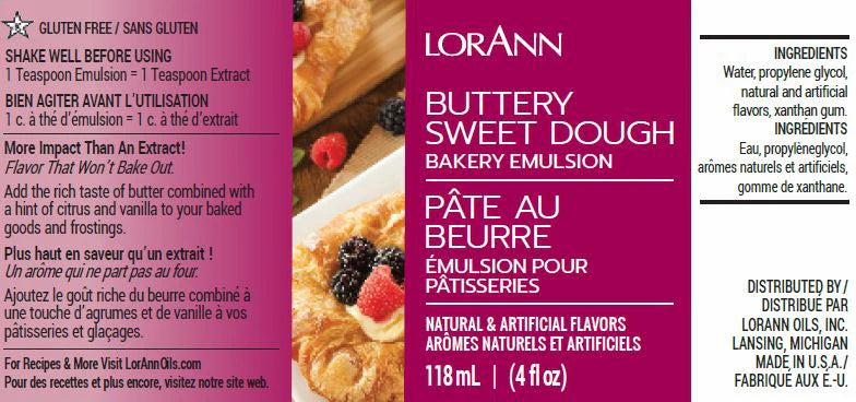 Emulsión de Masa Dulce Mantequillosa de LorAnn Oils, 4 fl. oz