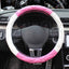 Leather Steering Wheel Covers Crystal Studded Rhinestone Car Steering-Wheel Cover Cases Pink Car Interior Accessories For Girls - Korvel