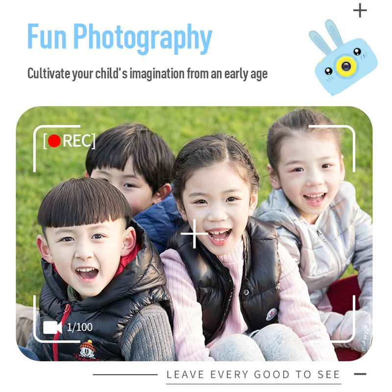 Children Take Photo Camera Full HD 1080P Portable Digital Video Camera 2 Inch LCD Screen Display Children ForKid Learning Study - Korvel