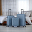 3 Piece Lightweight Luggage Set with Spinner Wheels - Blue