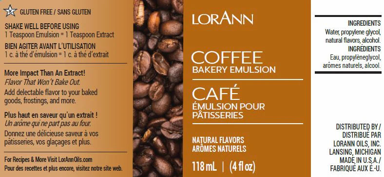 Émulsion de café naturel LorAnn Oils, 4 fl. oz