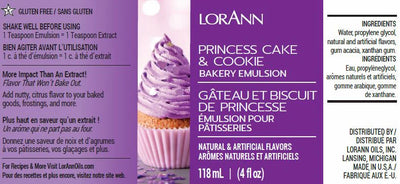 LorAnn Oils Princess Cake and Cookie Emulsion, 4 fl. oz
