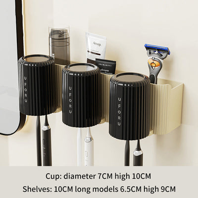 Premium Wall-Mounted Toothbrush and Cup Holder Rack