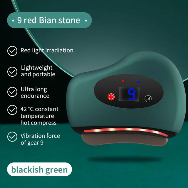 Electric Guasha Massager Hot Compress Eye Massager Stone Heating Vibration Scraping Neck Face Skin Lifting Removal Wrinkle Tool - Korvel