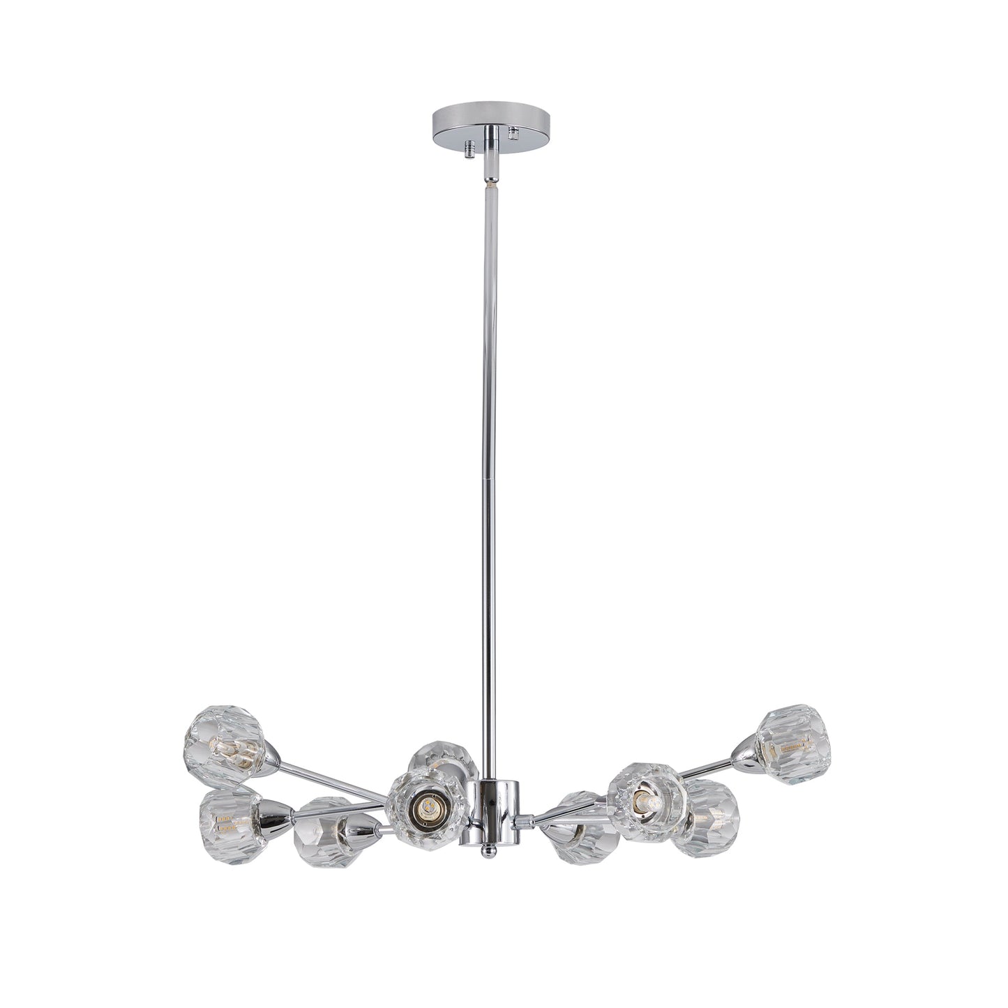 Modern Crystal Chandeliers, 9 Lights Chrome Chandelier for Living Room Bedroom (Bulbs Not Included) - Korvel