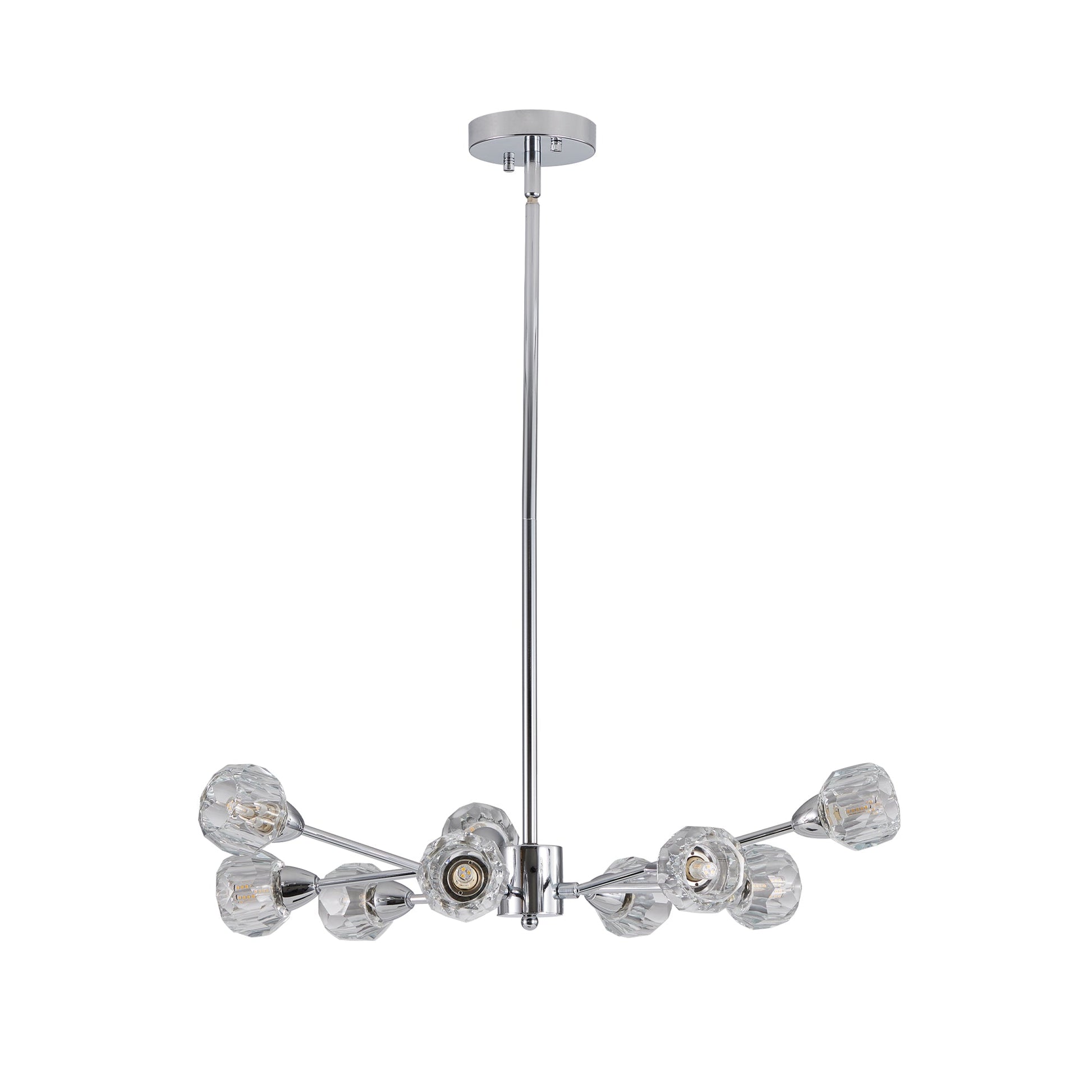 Modern Crystal Chandeliers, 9 Lights Chrome Chandelier for Living Room Bedroom (Bulbs Not Included) - Korvel