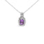 Collar de Colgante de Amatista y Diamante en Plata de Ley .925