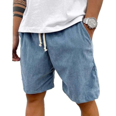 Men's Corduroy Jogger Shorts with Drawstring and Pockets