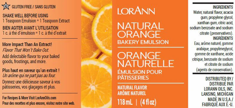 Emulsión de Naranja Natural para Repostería LorAnn Oils, 4 fl. oz