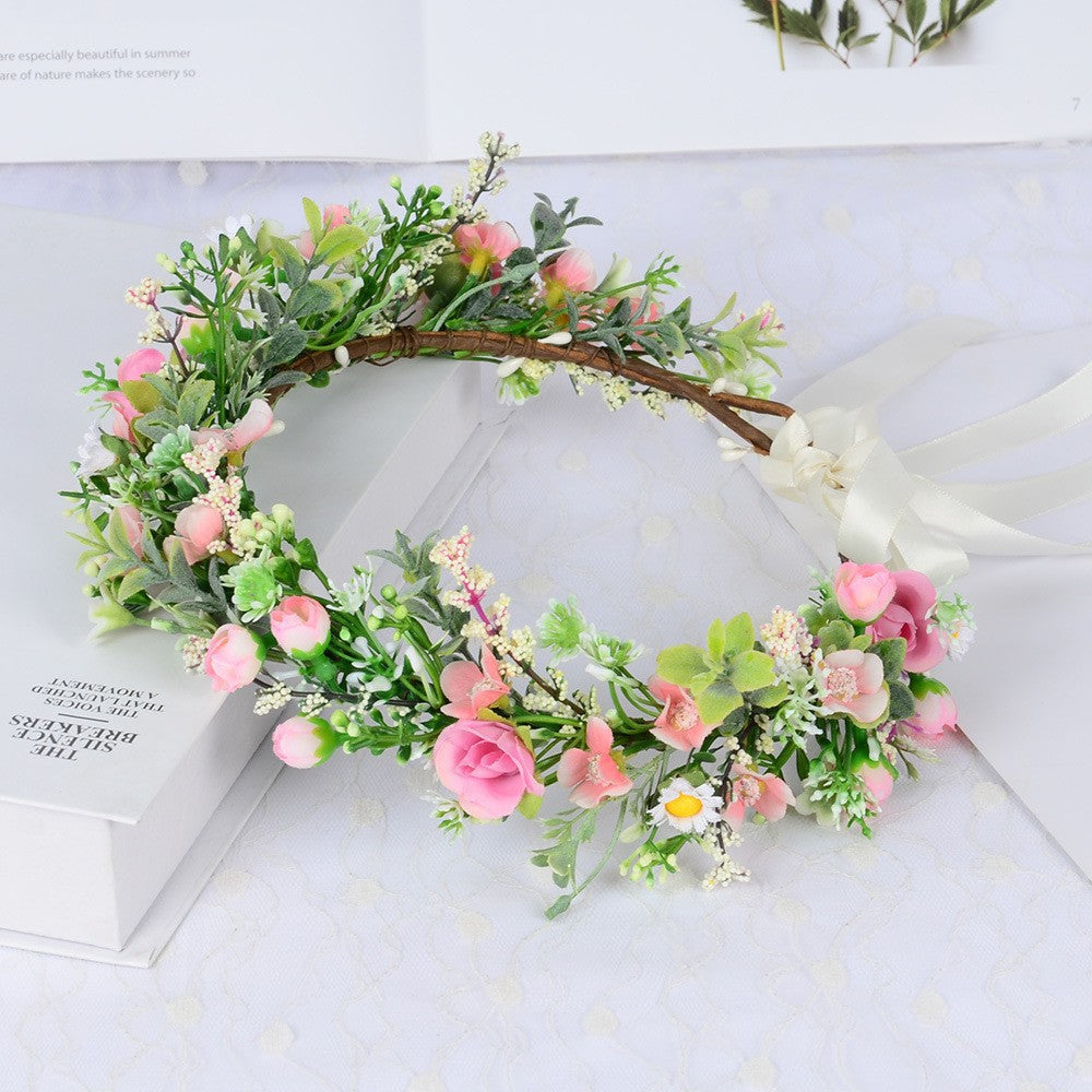 Forest style bride sweet flower headband hair accessories super fairy small floral accessories and makeup styling photography photography travel photography - Korvel