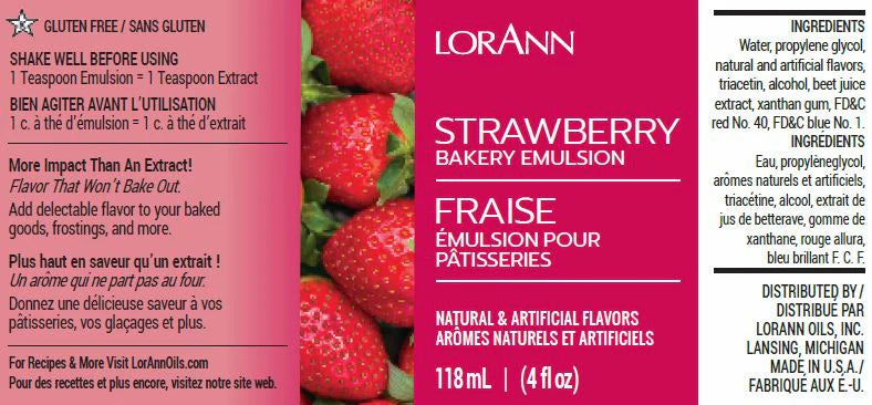 Émulsion de Pâtisserie à la Fraise LorAnn, 4 fl. oz