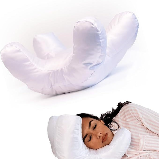 Beauty Face Satin Pillow with Memory Foam Filling Comfortable Soft Nap Cotton Pillow Peace Mind Sleep Non-Paste Makeup Headrest - Korvel