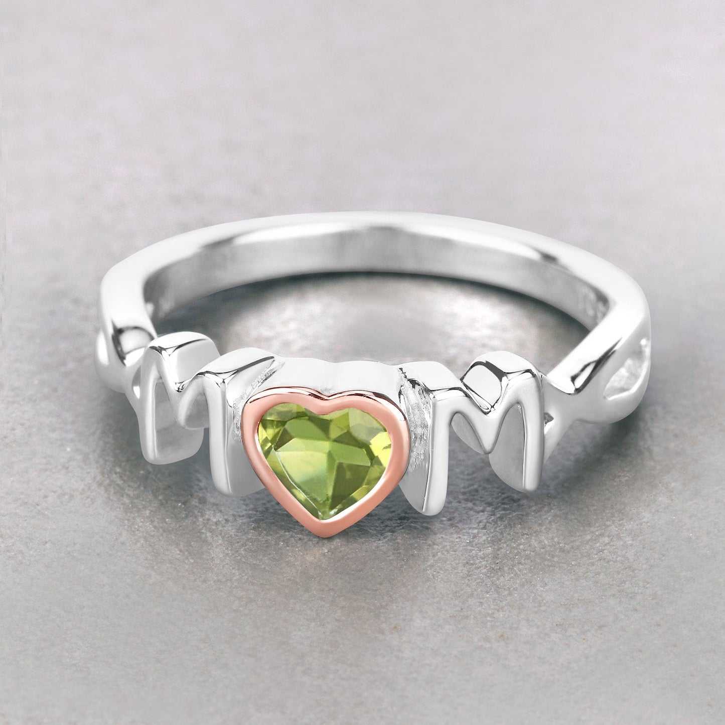 0.44 Carat Genuine Peridot Sterling Silver Engagement Ring