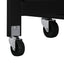 Multi-Functional Kitchen Island Cart with 2 Door Cabinet and Two Drawers,Spice Rack, Towel Holder, Wine Rack, and Foldable Rubberwood Table Top (Black) - Korvel