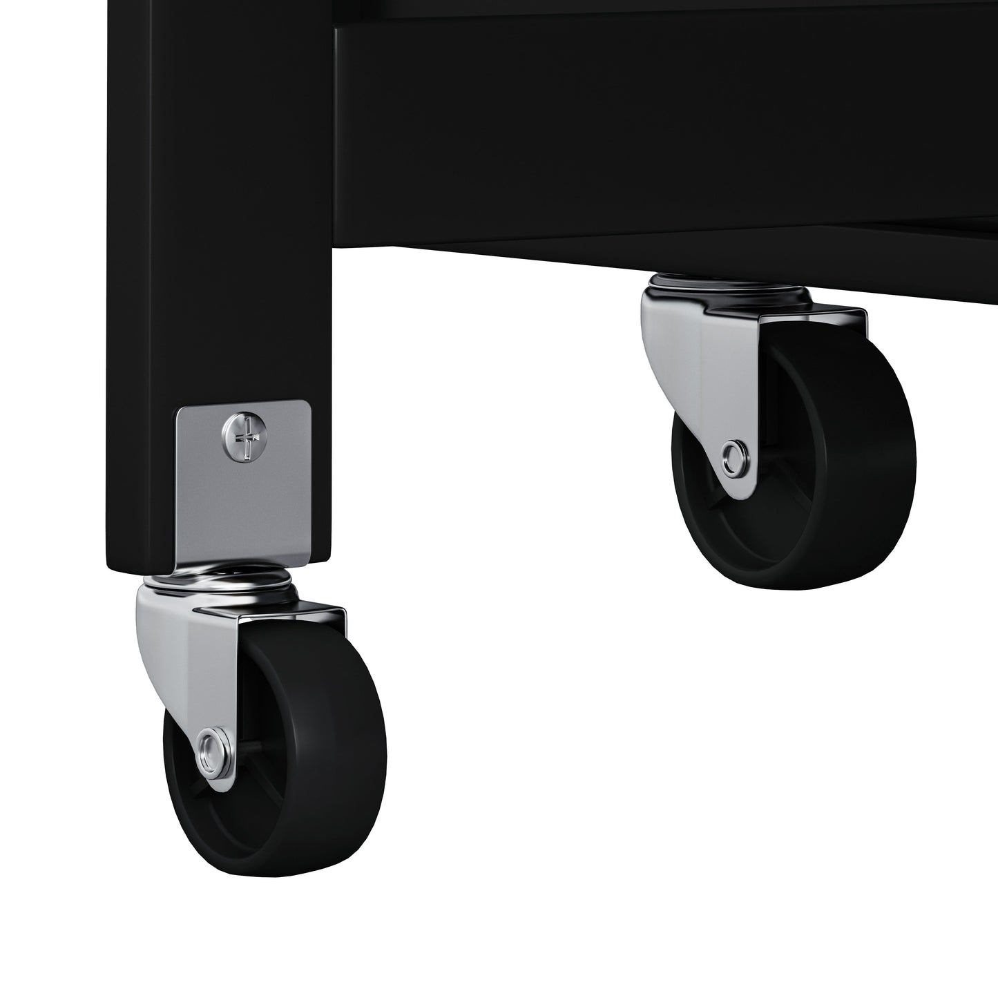 Multi-Functional Kitchen Island Cart with 2 Door Cabinet and Two Drawers,Spice Rack, Towel Holder, Wine Rack, and Foldable Rubberwood Table Top (Black) - Korvel