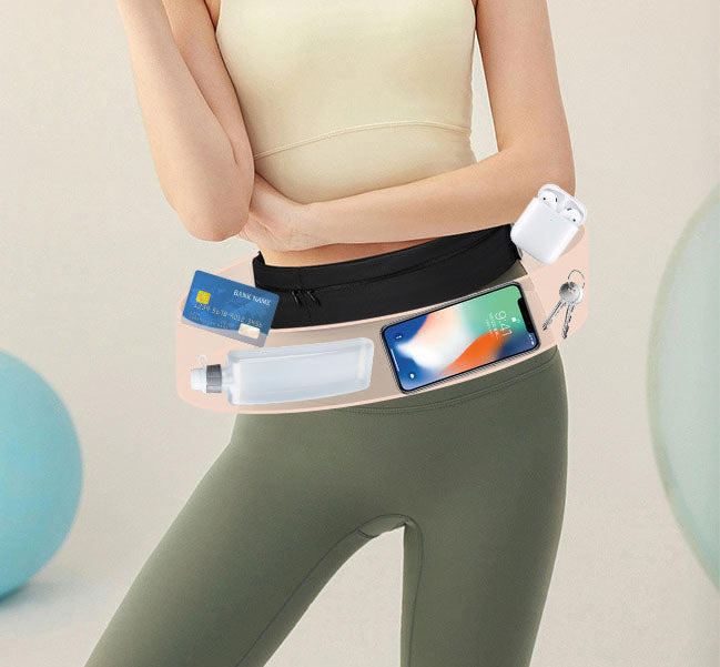 Sports waist bag for men and women, running phone bag, fitness waterproof multifunctional outdoor sweat proof invisible waist belt, close fitting - Korvel