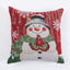 Housse de coussin de Noël tissée - Design d'élan et de bonhomme de neige