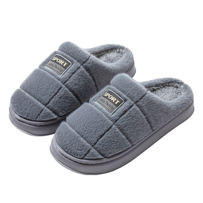 Chaussons en coton à carreaux pour hommes - Chaussures d'intérieur confortables