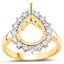 0.48 Carat White Diamond 14K Yellow Gold Semi Mount Engagement Ring