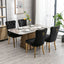 Elegant Black Velvet Dining Chair Set with Gold Accents