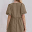 Elegant Ruched Puff Sleeve Mini Dress with Bow Detail