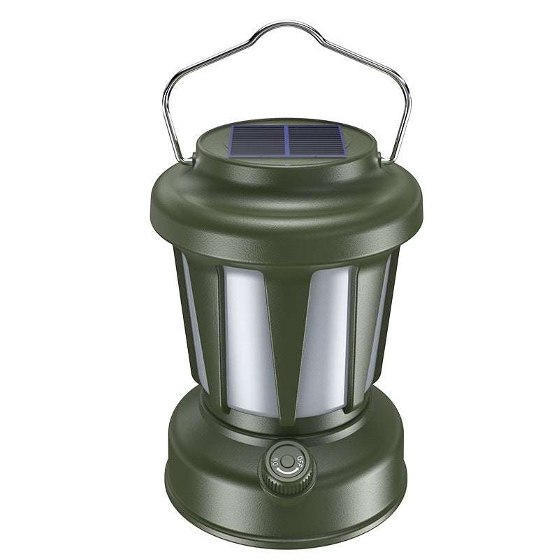 Outdoor solar rechargeable camping light, multifunctional LED strong light charging camping atmosphere tent light - Korvel