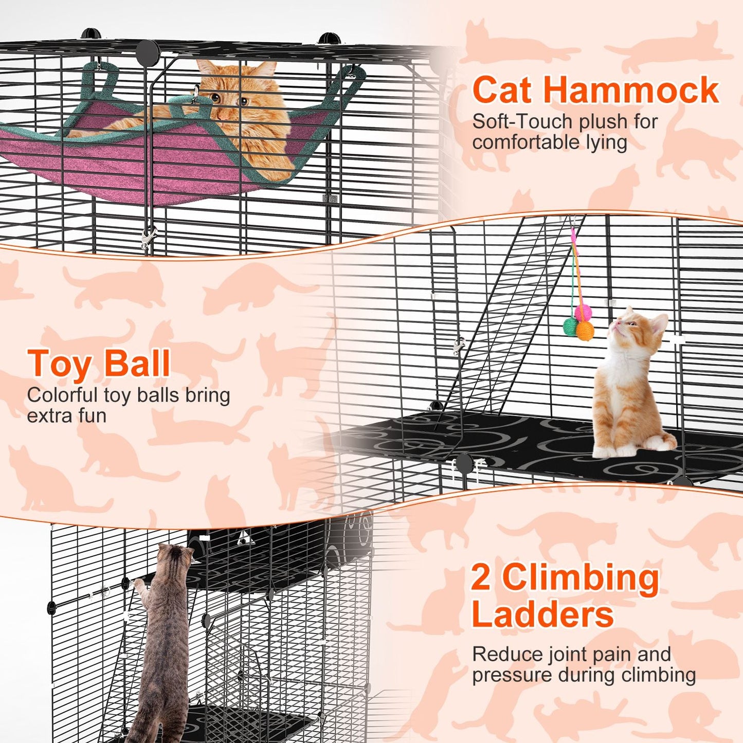 GBruno 3-Tier Playpen with Hammock and Toy Ball