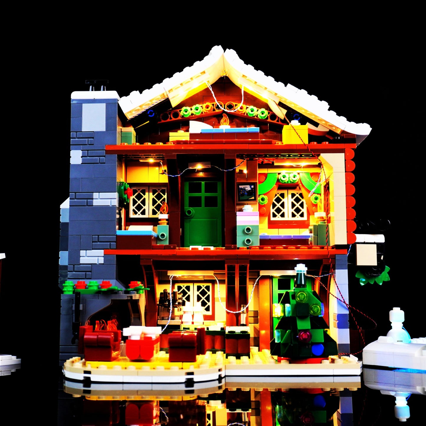 DIY lighting compatible with LEGO 10325 winter snow mountain cabin building blocks with remote control LED lighting - Korvel
