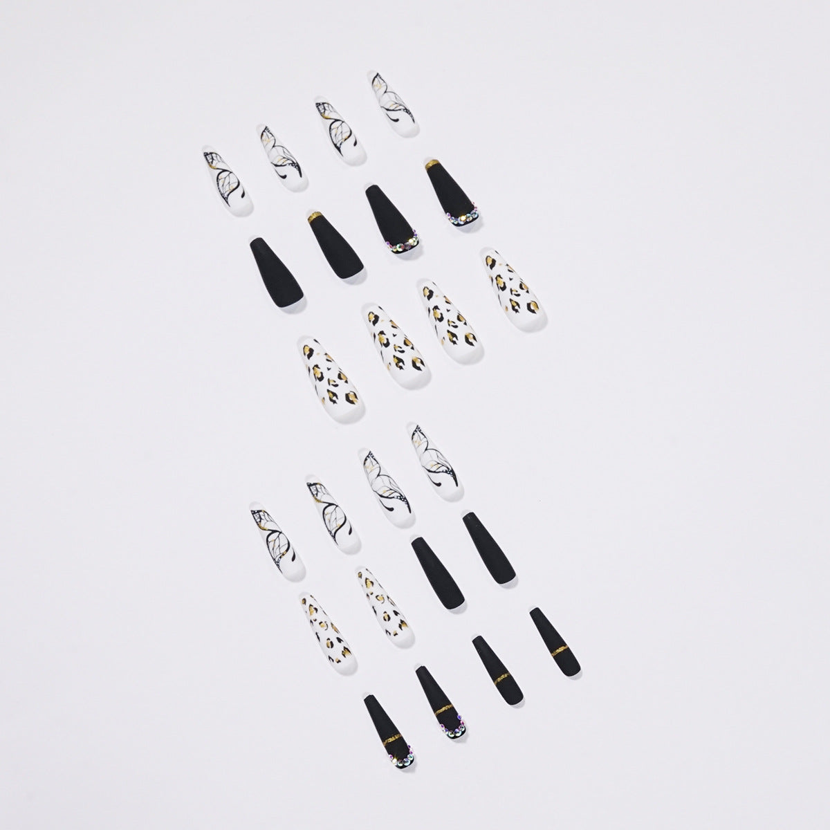 Butterfly Wearing Leopard-Print Nail Piece Scrub Manicure Wearing Nail Patch With Drill Nail Patch - Korvel