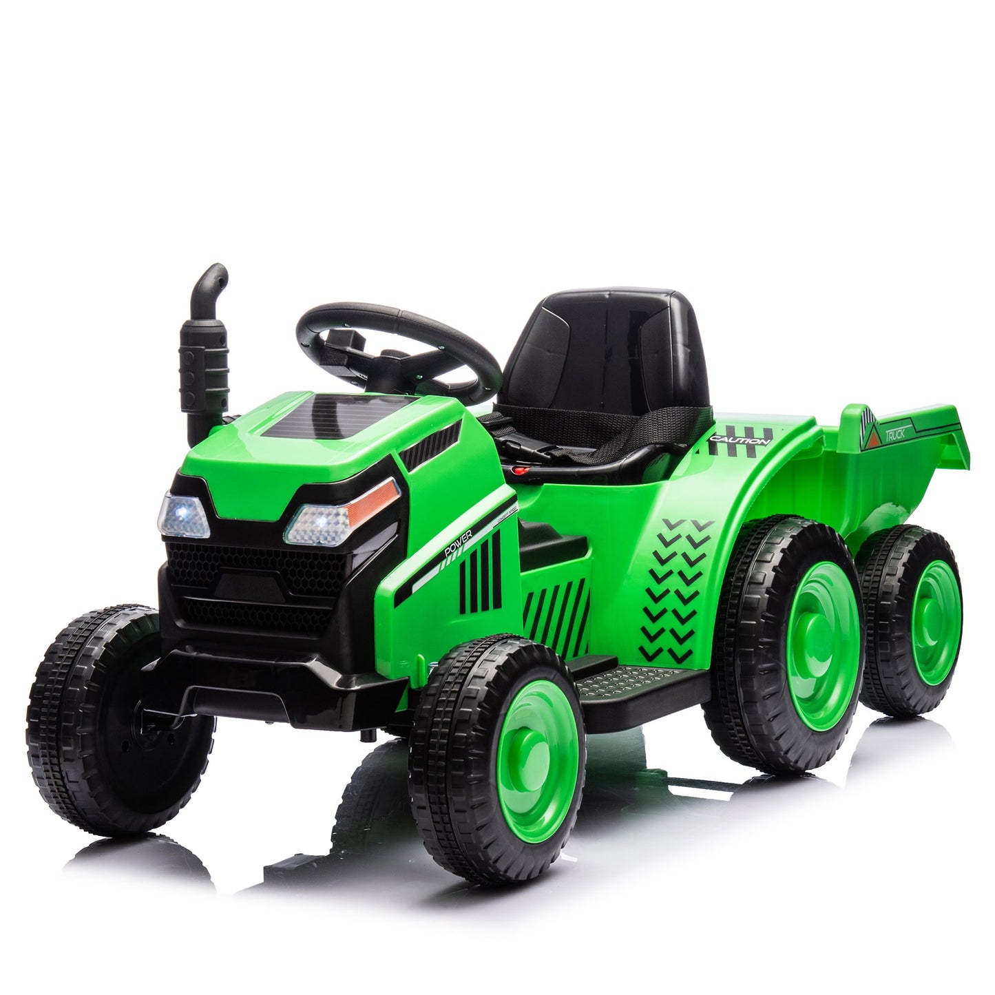 12V Electric Ride-On Tractor "Black Knight" with Detachable Tugboat