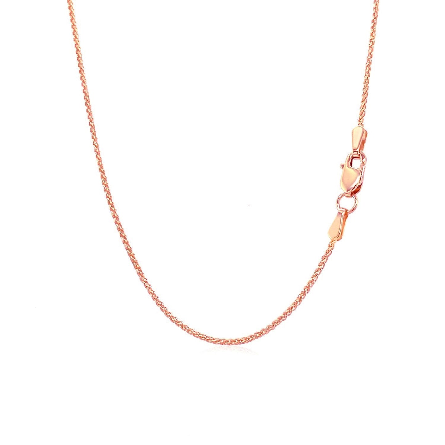 Cadena de trigo redonda de oro rosa de 14k - 1.00 mm