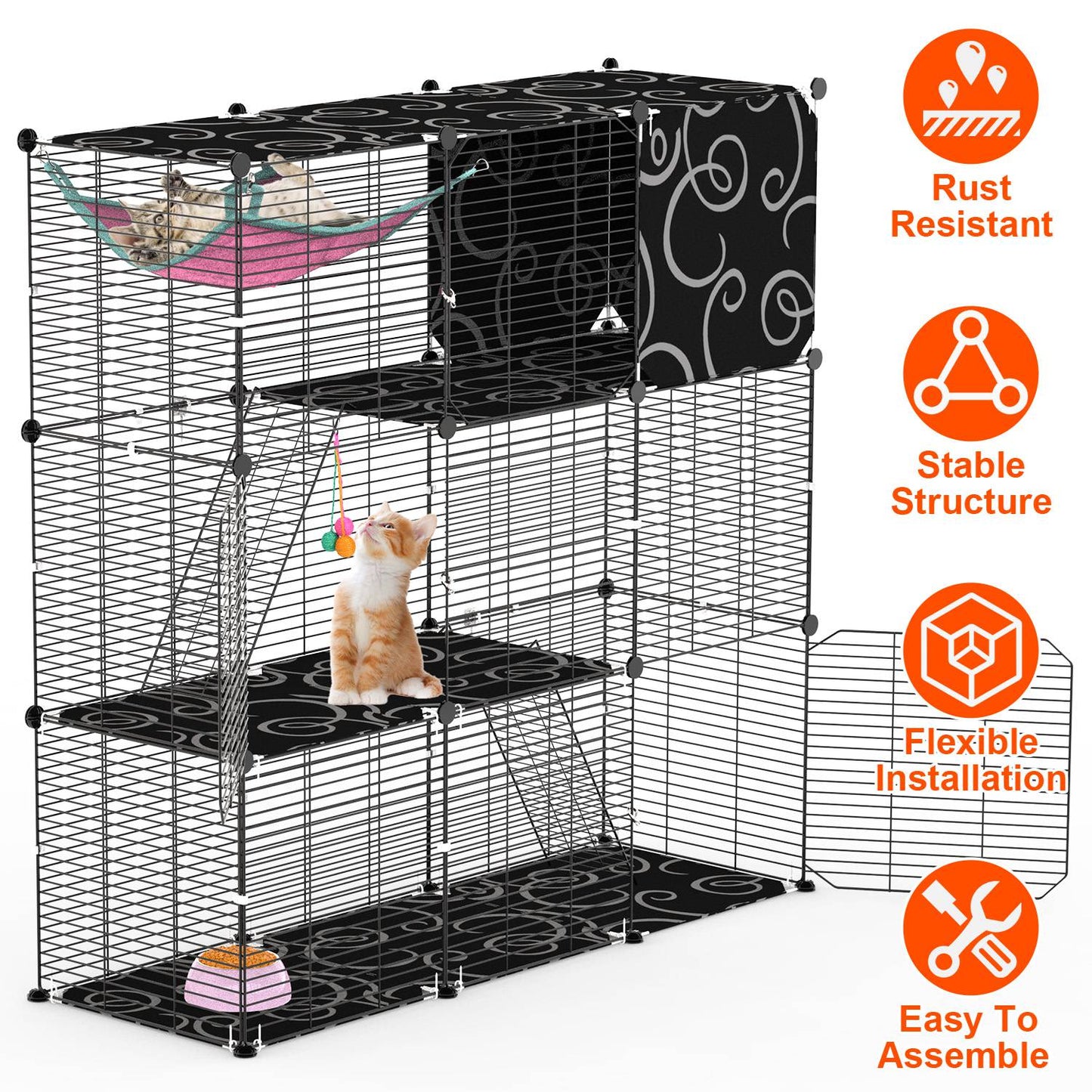 GBruno 3-Tier Playpen with Hammock and Toy Ball
