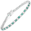 5.77 Carat Genuine Emerald and White Topaz Bracelet in Sterling Silver
