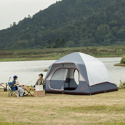 Outdoor Tent Quick Build Glass Pole Waterproof Shading Large Space Rain Camping Travel Tent - Korvel
