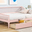 Full Size Daybed with Two Storage Drawers and Support Legs Pink - Korvel