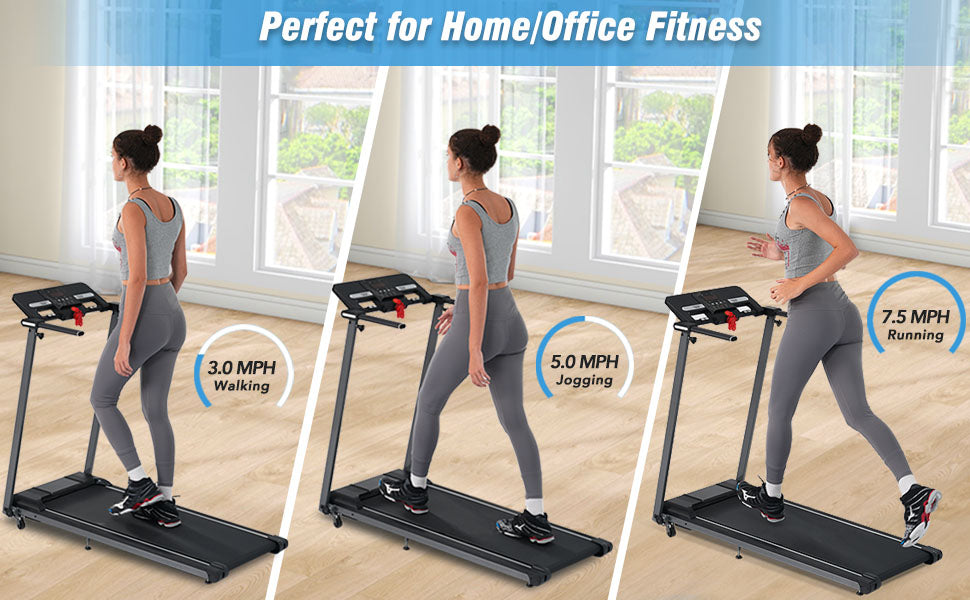 NEW Folding Treadmills Walking Pad Treadmill for Home Office -2.5HP Walking Treadmill With Incline Bluetooth Speaker - Korvel