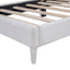 Twin Size Upholstered Cloud-Shape Bed ,Velvet Platform Bed with Headboard,No Box-spring Needed,Beige - Korvel
