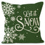 Green Christmas Pillow Cover Linen Printed Pillow Cover Holiday Living Room Bedroom Decoration Cushion Cover - Korvel