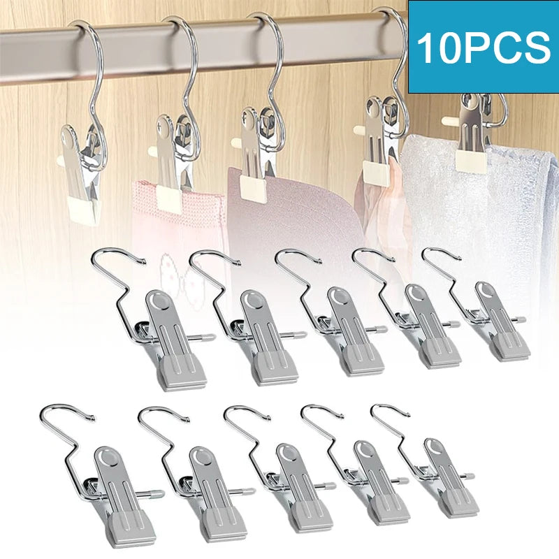 10pcs Premium Stainless Steel Clothespins for Laundry and Organization